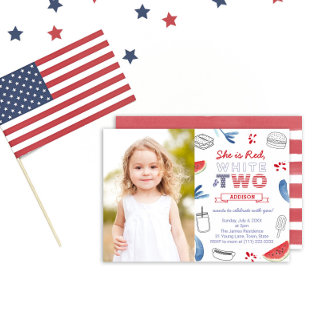 US Flagge Party Fotokarte Einladung