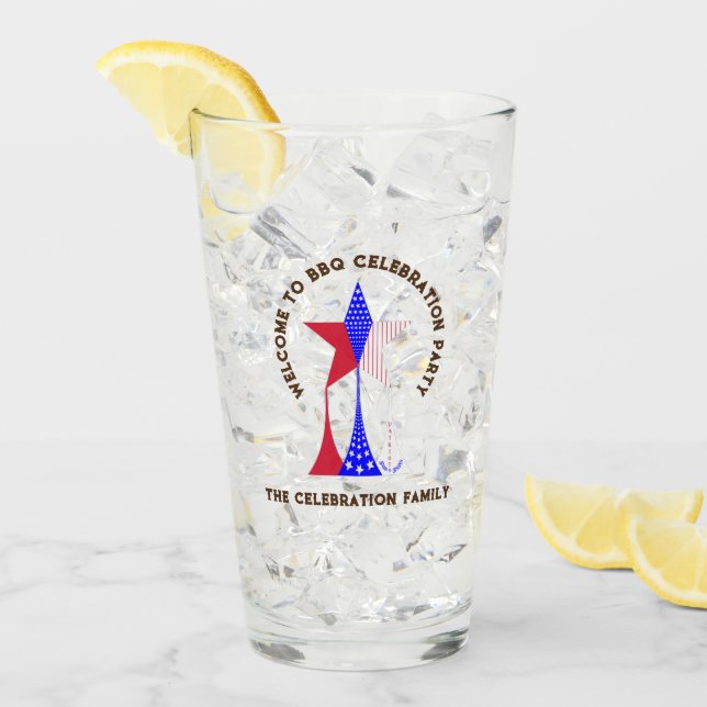 US Flagge Patriot Glas (Vorderseite Ice)