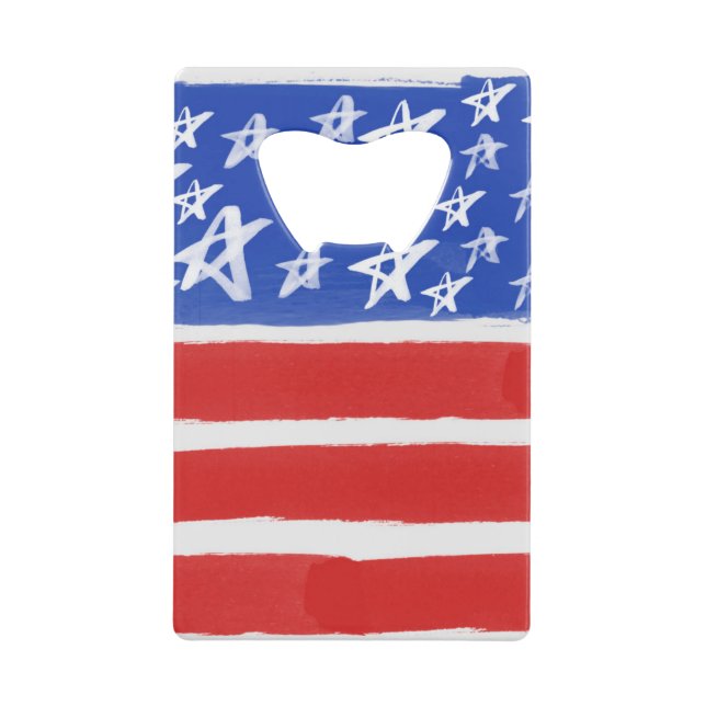 US Flagge, Patriotic, 4. Juli Geldbeutel Flaschenöffner (Vorderseite)