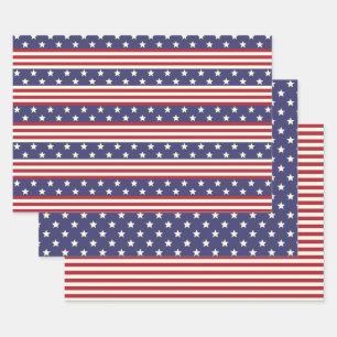 US Flagge Patriotic American Flag USA Geschenkpapier Set