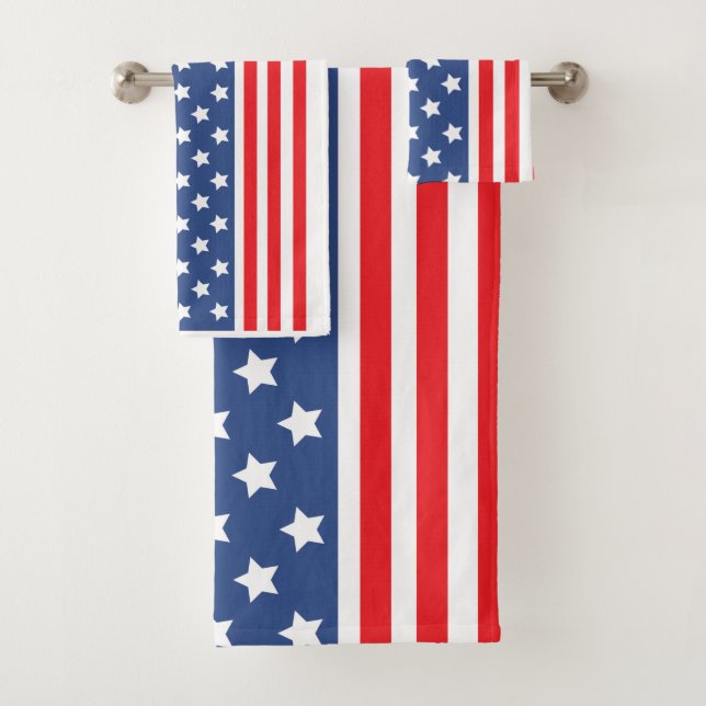 US Flagge Patriotic Badhandtuch Set (Insitu)