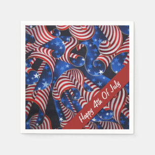 US Flagge Patriotic Curls Napkins Serviette