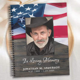 US-Flagge Patriotic Funeral Foto Memorial GuestBoo Notizbuch