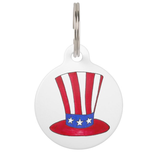 US Flagge Patriotic Uncle Sam Tophat Sammy Tiermarke (Vorderseite)