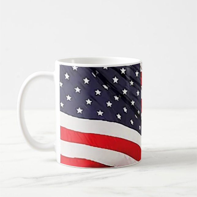 US-Flagge Patriotisch Kaffeetasse (Links)
