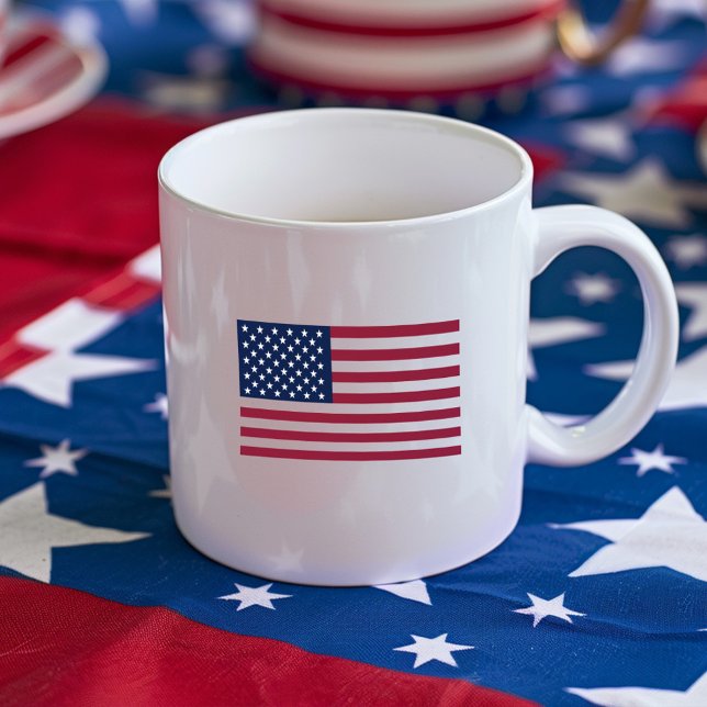 US Flagge - Patriotische Amerikanische Flagge 4. J Kaffeetasse (Stars And Stripes Patriotic American Flag July 4 Coffee Mug)