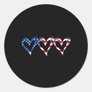 US-Flagge Patriotische amerikanische Herzstreitkrä Runder Aufkleber