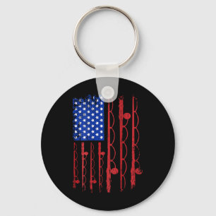 US-Flagge Patriotische Angelgeschenke 4. Juli Desi Schlüsselanhänger