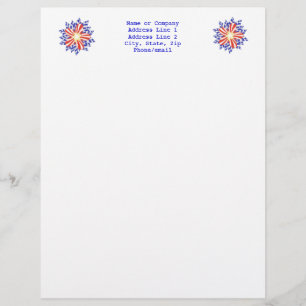 US Flagge Patriotische Blume Letterhead