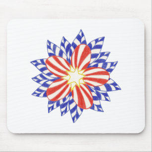 US Flagge Patriotische Blume Mousepads