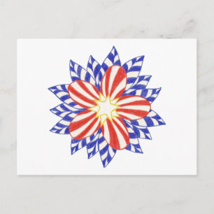 US Flagge Patriotische Blume Postkarten
