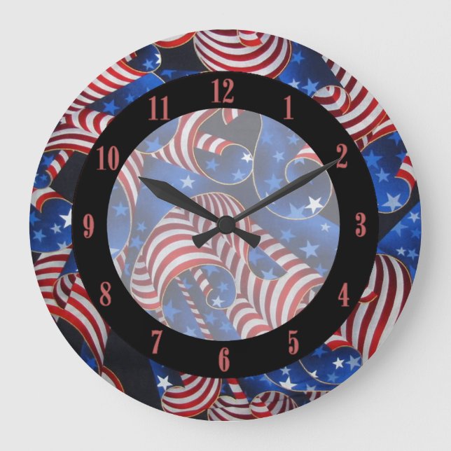 US Flagge Patriotische Kurven rund um die Uhr (Vorderseite)