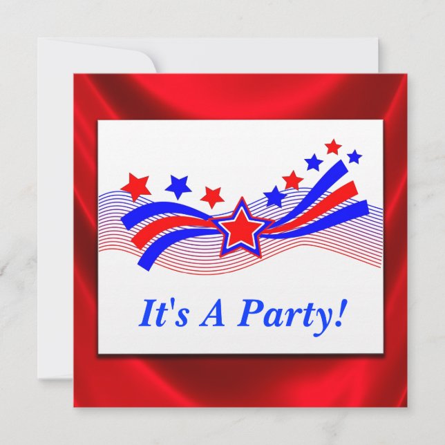 US Flagge Patriotische Party Einladung (Vorderseite)