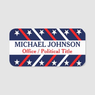 US Flagge Patriotische politische Kampagne Namensschild