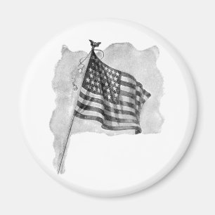 US-Flagge Patriotische Vintage Kunst Magnet