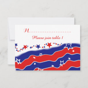 US FLAGGE PERSONALISIERTE TABELLE RSVP KARTE