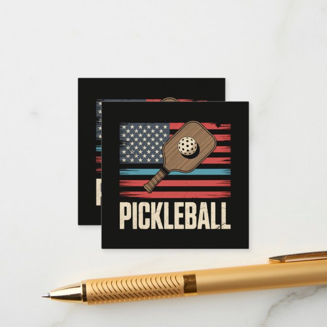 US-Flagge Pickleball Begleitkarte (Vorderseite/Rückseite Beispiel)
