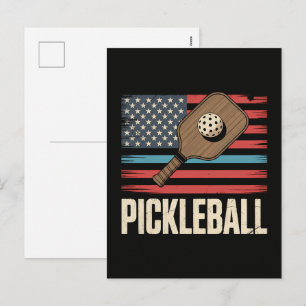 US-Flagge Pickleball Feiertagspostkarte