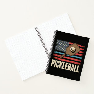 US-Flagge Pickleball Notizbuch