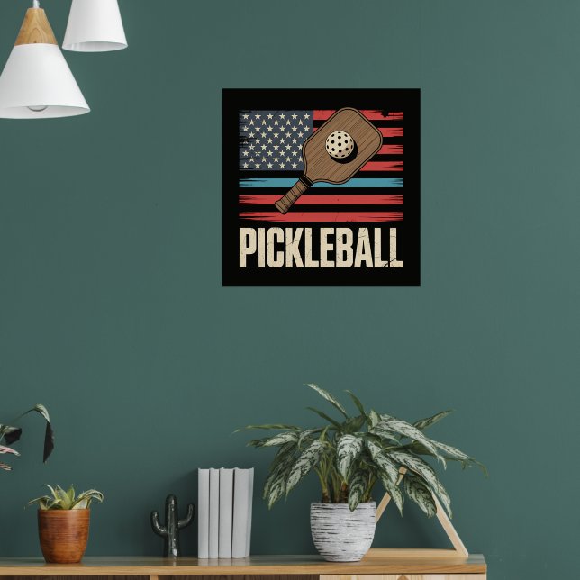 US-Flagge Pickleball Poster (Wohnzimmer 1)