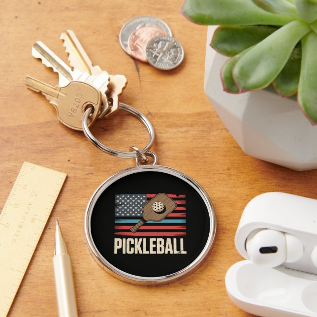 US-Flagge Pickleball Schlüsselanhänger (Schreibtisch)