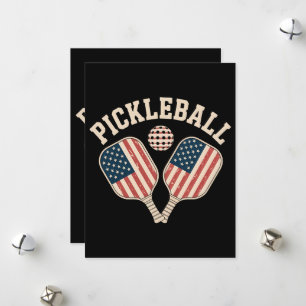 US-Flagge Pickleball-Spieler Feiertagskarte