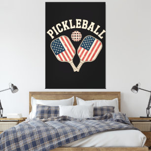 US-Flagge Pickleball-Spieler Leinwanddruck