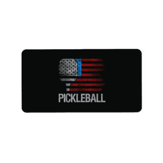 US-Flagge Pickleball-Spieler Paddleball-Liebhaber Adressaufkleber