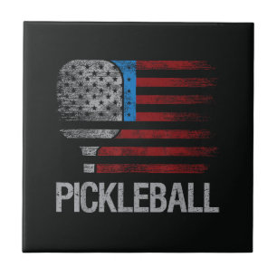 US-Flagge Pickleball-Spieler Paddleball-Liebhaber Fliese