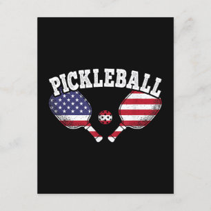 US-Flagge Pickleball-Spieler Vintage Pickle Ball L Begleitkarte