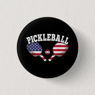 US-Flagge Pickleball-Spieler Vintage Pickle Ball L Button