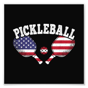 US-Flagge Pickleball-Spieler Vintage Pickle Ball L Fotodruck