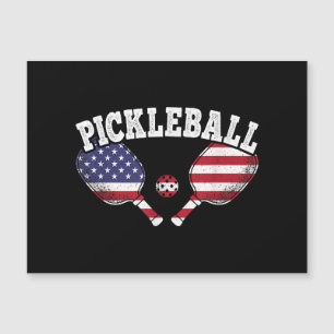 US-Flagge Pickleball-Spieler Vintage Pickle Ball L Magnetkarte