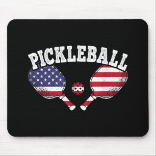 US-Flagge Pickleball-Spieler Vintage Pickle Ball L Mousepad