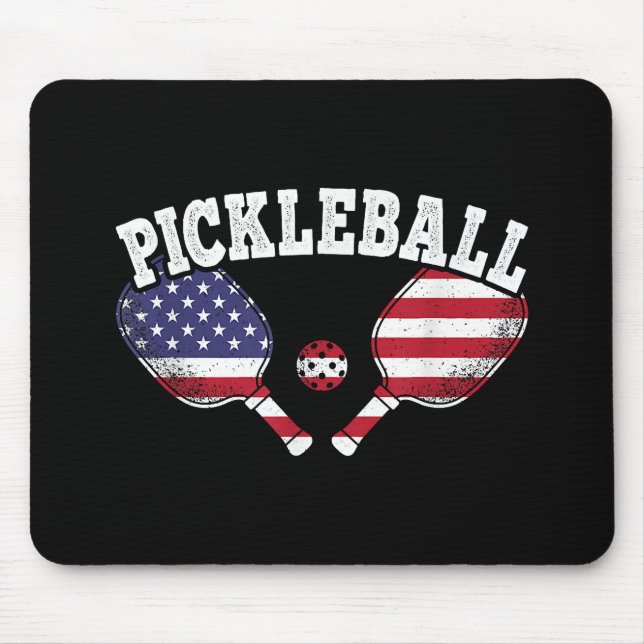 US-Flagge Pickleball-Spieler Vintage Pickle Ball L Mousepad (Vorne)