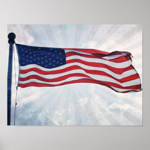 US-Flagge Pop-Art-Streifen Fotokunst-Druck Poster