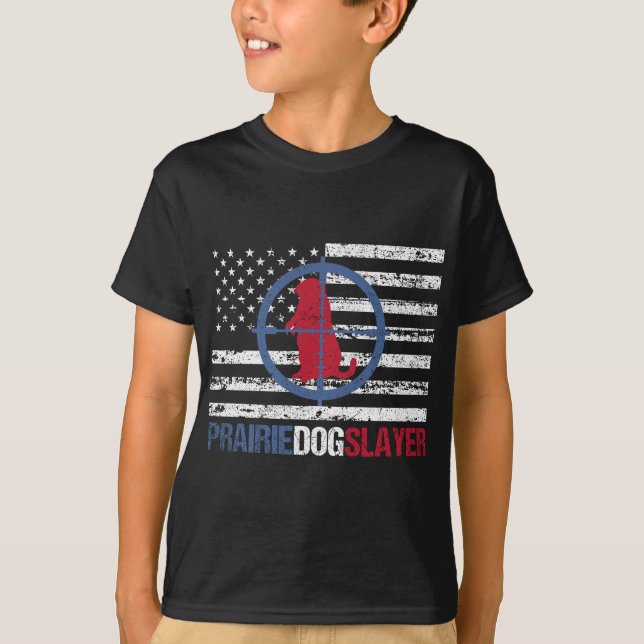 US-Flagge Prairie Hunde Jagd Prärie Hund Slayer T-Shirt (Vorderseite)