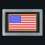 US-Flagge Rechteckige Gürtelschnalle<br><div class="desc">US-Flagge mit blauem bis links</div>