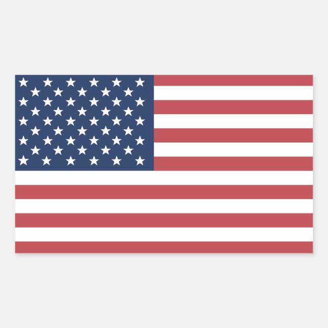 US-Flagge Rechteckiger Aufkleber (Vorderseite)