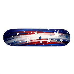 US Flagge Red White Blue 4. Juli Skateboard