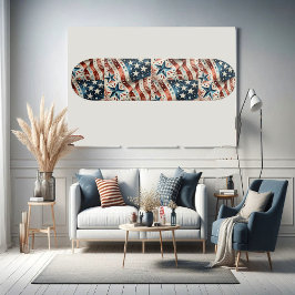 US Flagge - Red White Blue Spaß mit amerikanischer Skateboard