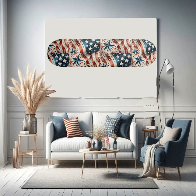 US Flagge - Red White Blue Spaß mit amerikanischer Skateboard (Stars and Stripes American Flag Red White Blue Fun Skateboard)