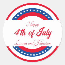 US Flagge Red White und Blue Vielen Dank Runder Aufkleber