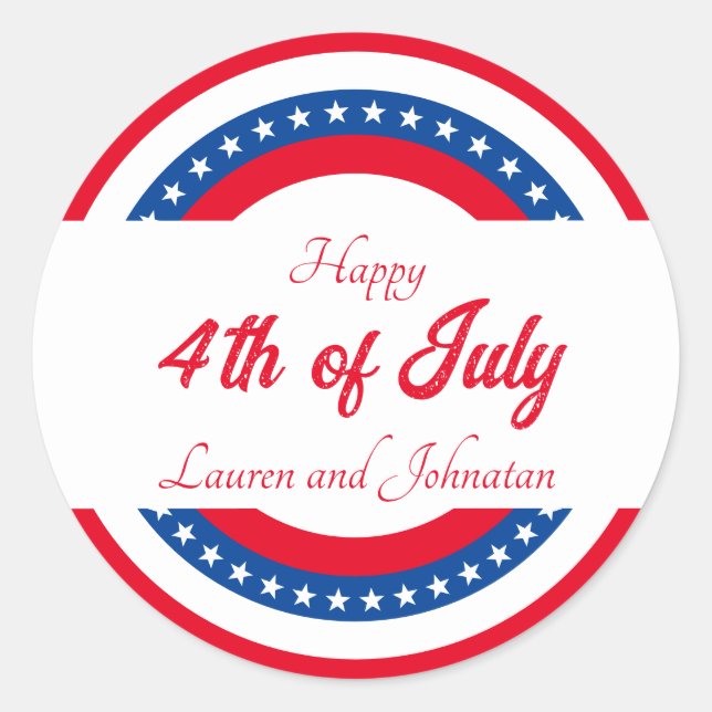 US Flagge Red White und Blue Vielen Dank Runder Aufkleber (Vorderseite)