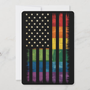 US-Flagge Regenbogen Pride Gay Lesbian LGBTQ Einladung