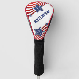 US Flagge Rot, Weiß und Blau Personalisiert Golf Headcover