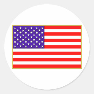 US-Flagge Runder Aufkleber