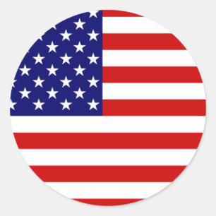 US-Flagge Runder Aufkleber