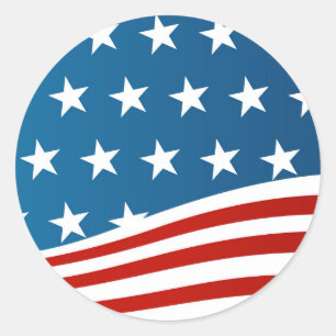 US Flagge Runder Aufkleber