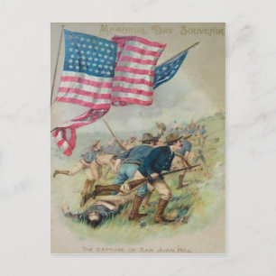 US-Flagge San Juan Hill Roosevelt Postkarte
